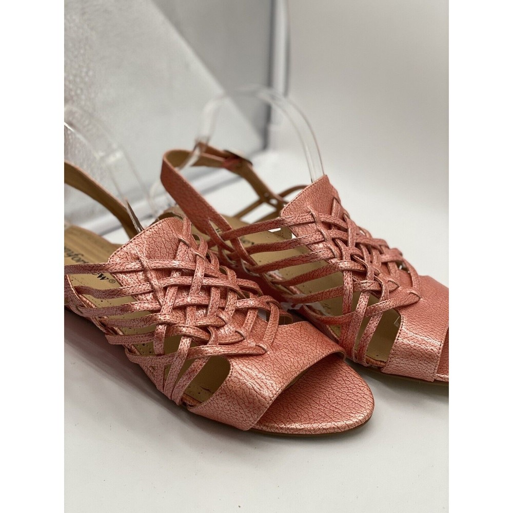 Comfortview  Womens Size 11 WW   Sandals  Coral Gladiator Strappy Crisscrossed